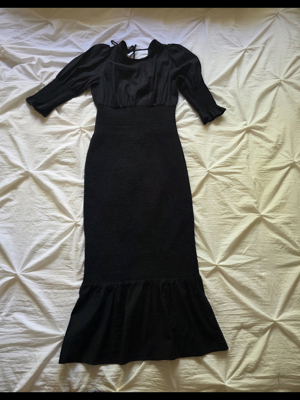 Reformation Black Maxi Dress with Ruffle Hem